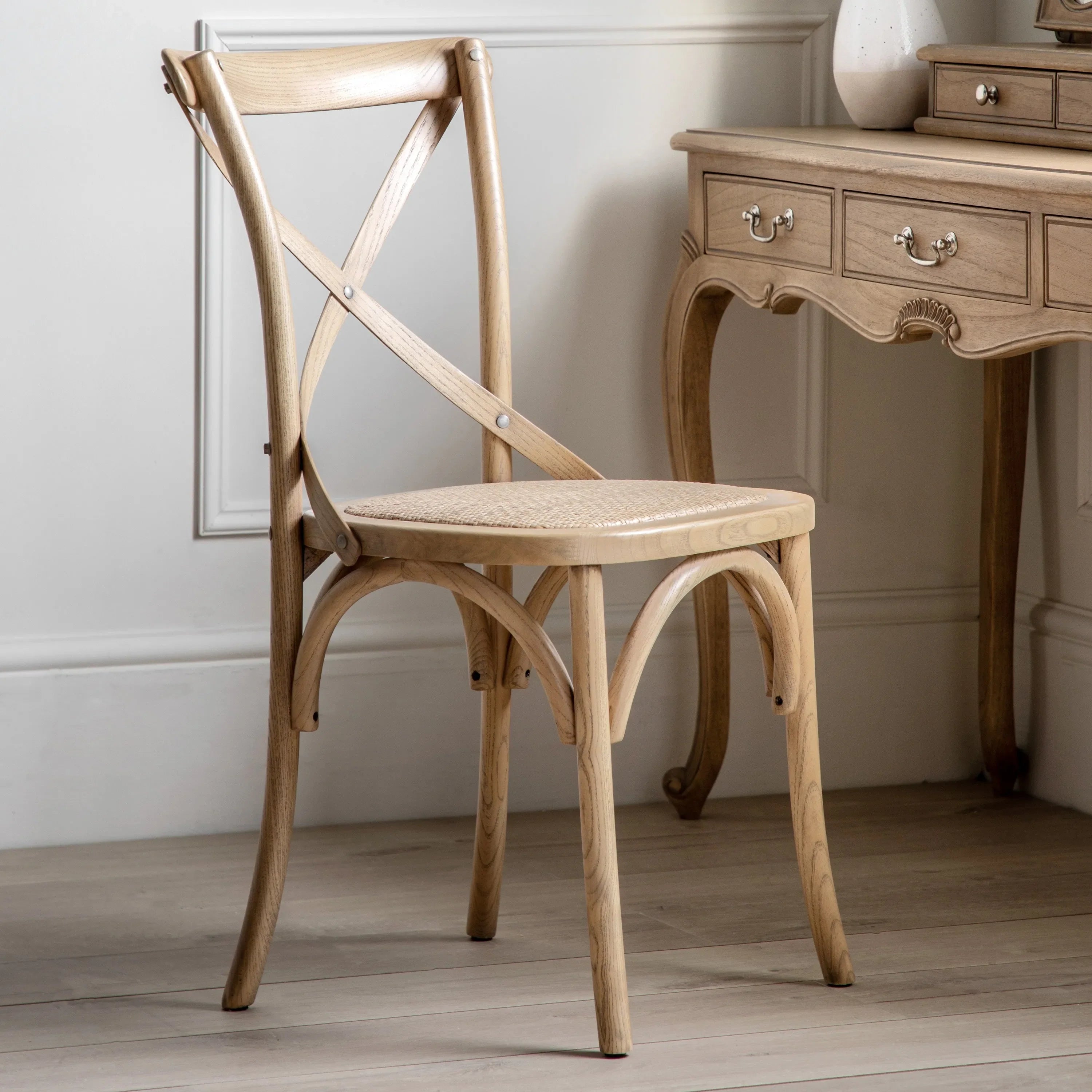 Gallery Direct Cafe Pair of Dining Chairs in Natural Rattan