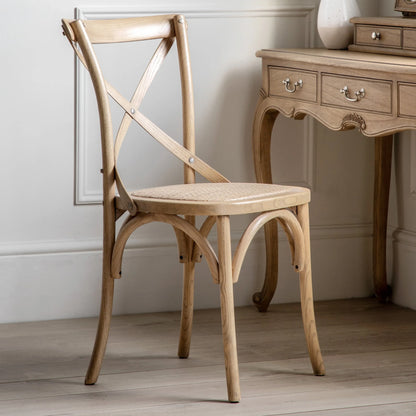 Gallery Direct Cafe Pair of Dining Chairs in Natural Rattan