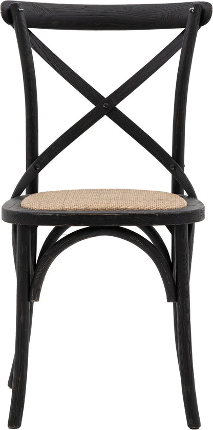 Gallery Direct Cafe Pair of Dining Chairs in Black Rattan