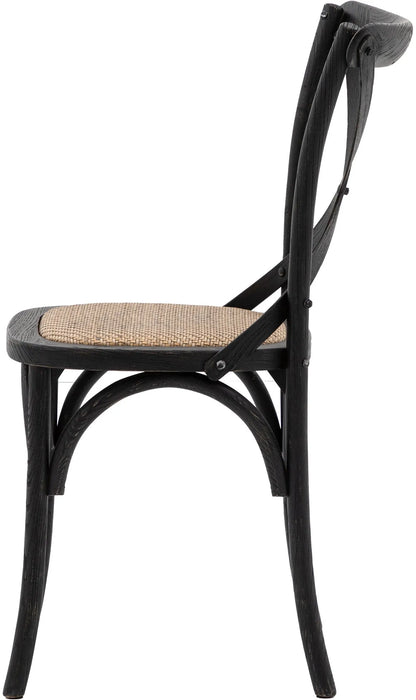 Gallery Direct Cafe Pair of Dining Chairs in Black Rattan