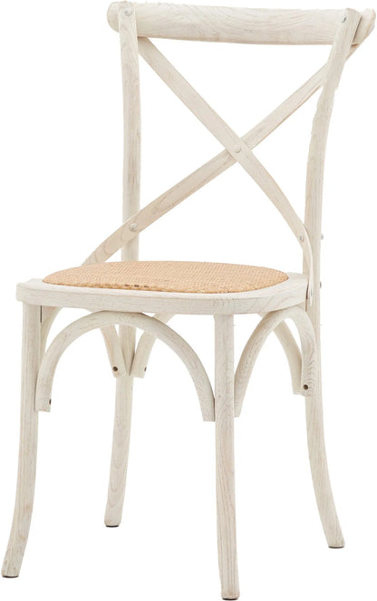 Gallery Direct Cafe Pair of Dining Chairs in White Rattan