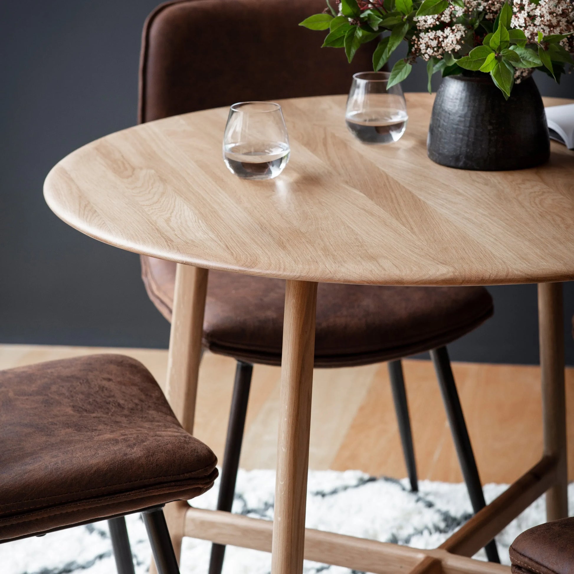 Gallery Direct Madrid Round Dining Table in Oak