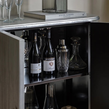 Gallery Direct Jeeves Drinks Cabinet in Silver
