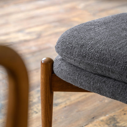 Gallery Direct Datsun Footstool in Charcoal Boucle