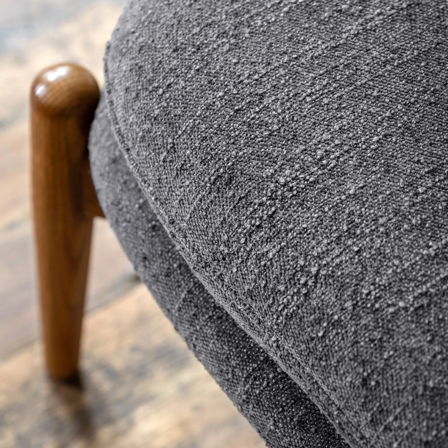 Gallery Direct Datsun Footstool in Charcoal Boucle