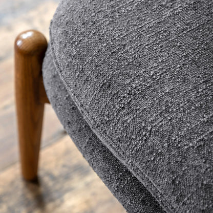 Gallery Direct Datsun Footstool in Charcoal Boucle