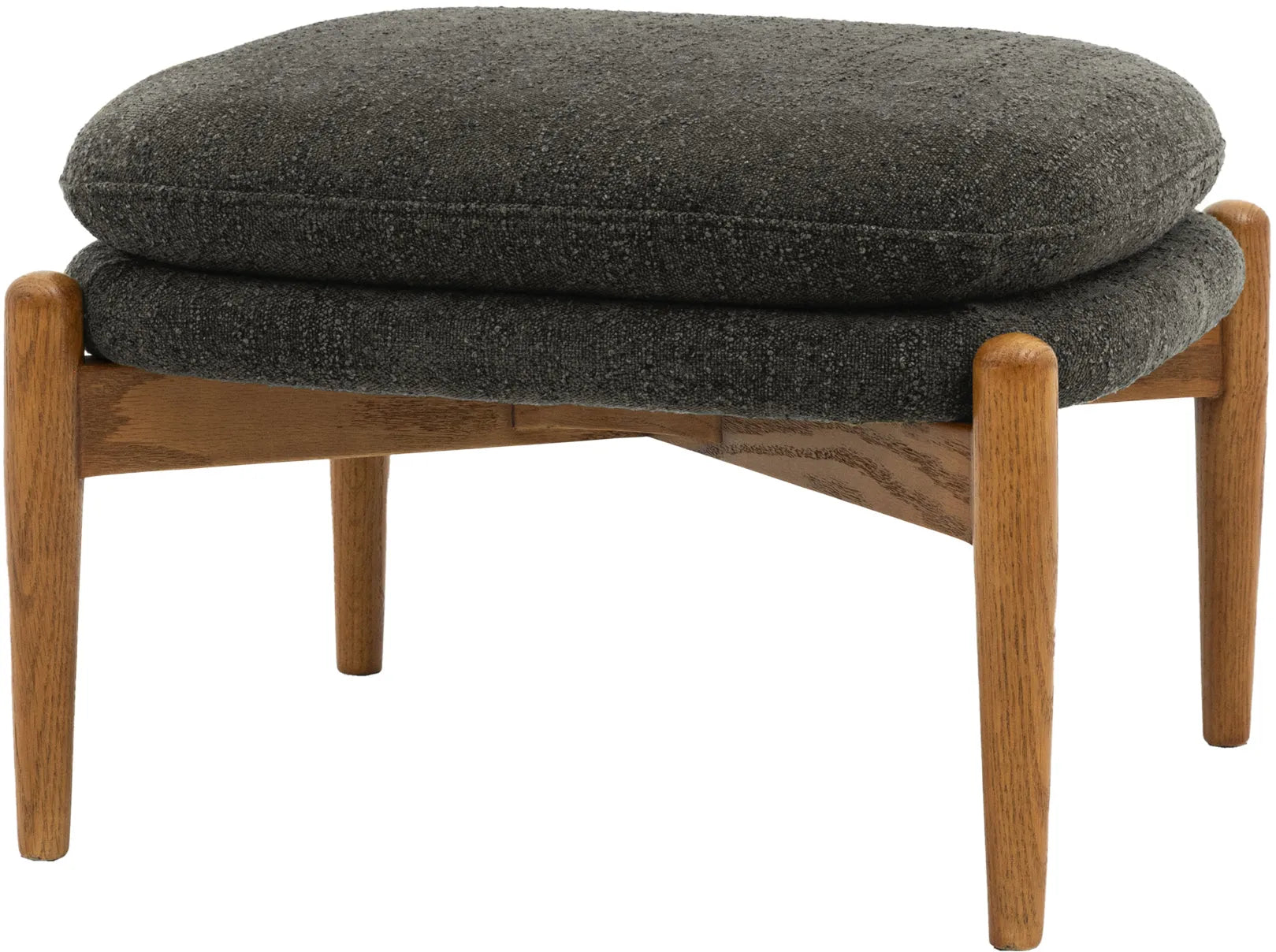 Gallery Direct Datsun Footstool in Charcoal Boucle