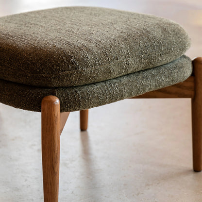 Gallery Direct Datsun Footstool in Green Boucle