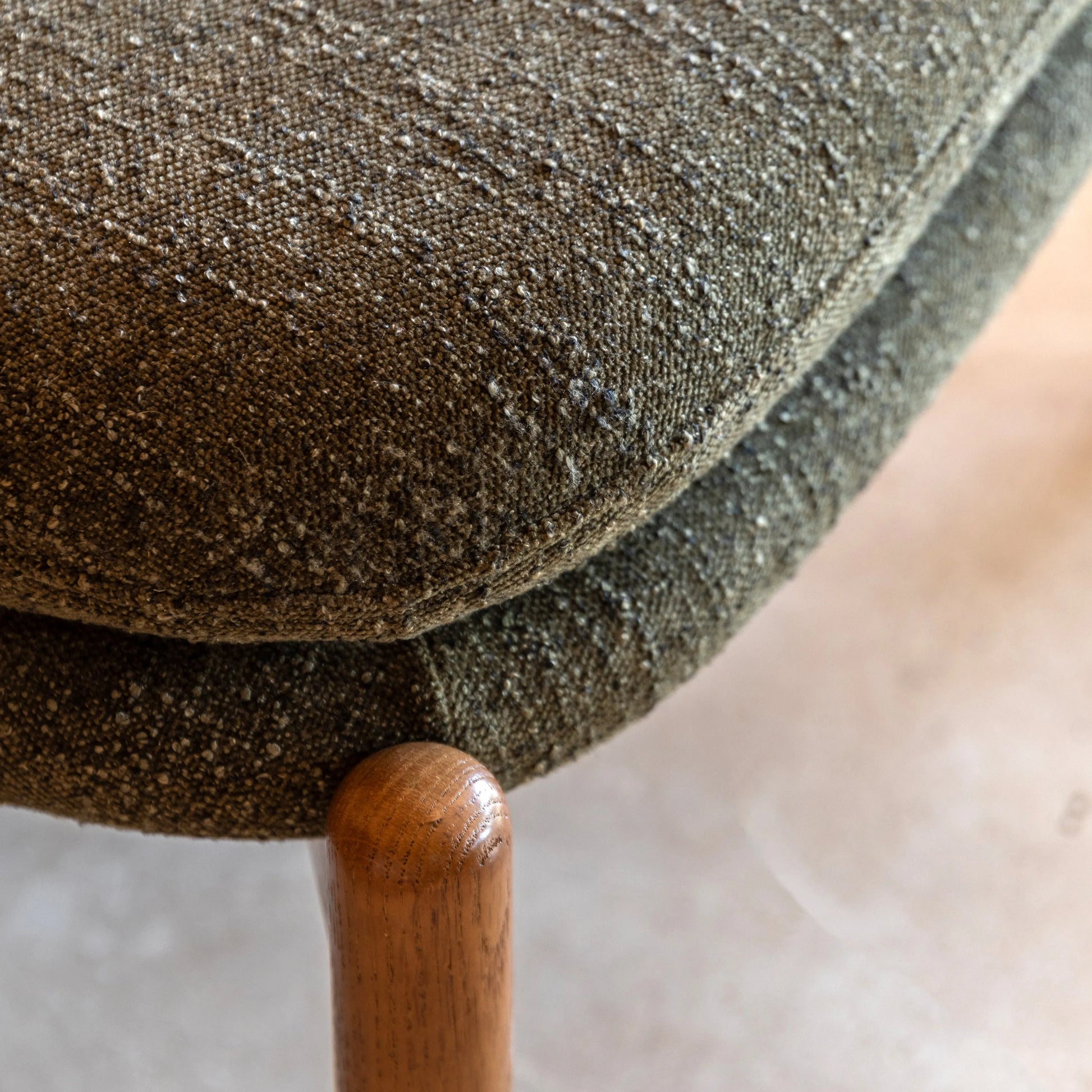 Gallery Direct Datsun Footstool in Green Boucle