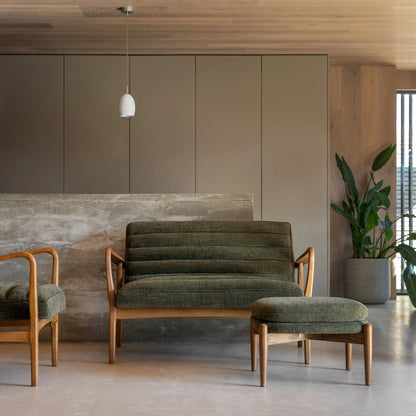 Gallery Direct Datsun Footstool in Green Boucle