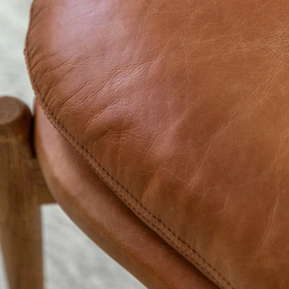Gallery Direct Datsun Footstool in Vintage Brown Leather