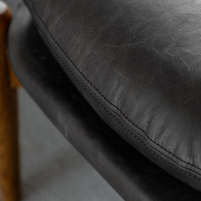 Gallery Direct Datsun Footstool in Antique Ebony Leather