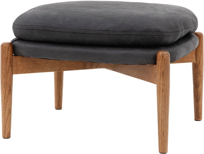 Gallery Direct Datsun Footstool in Antique Ebony Leather