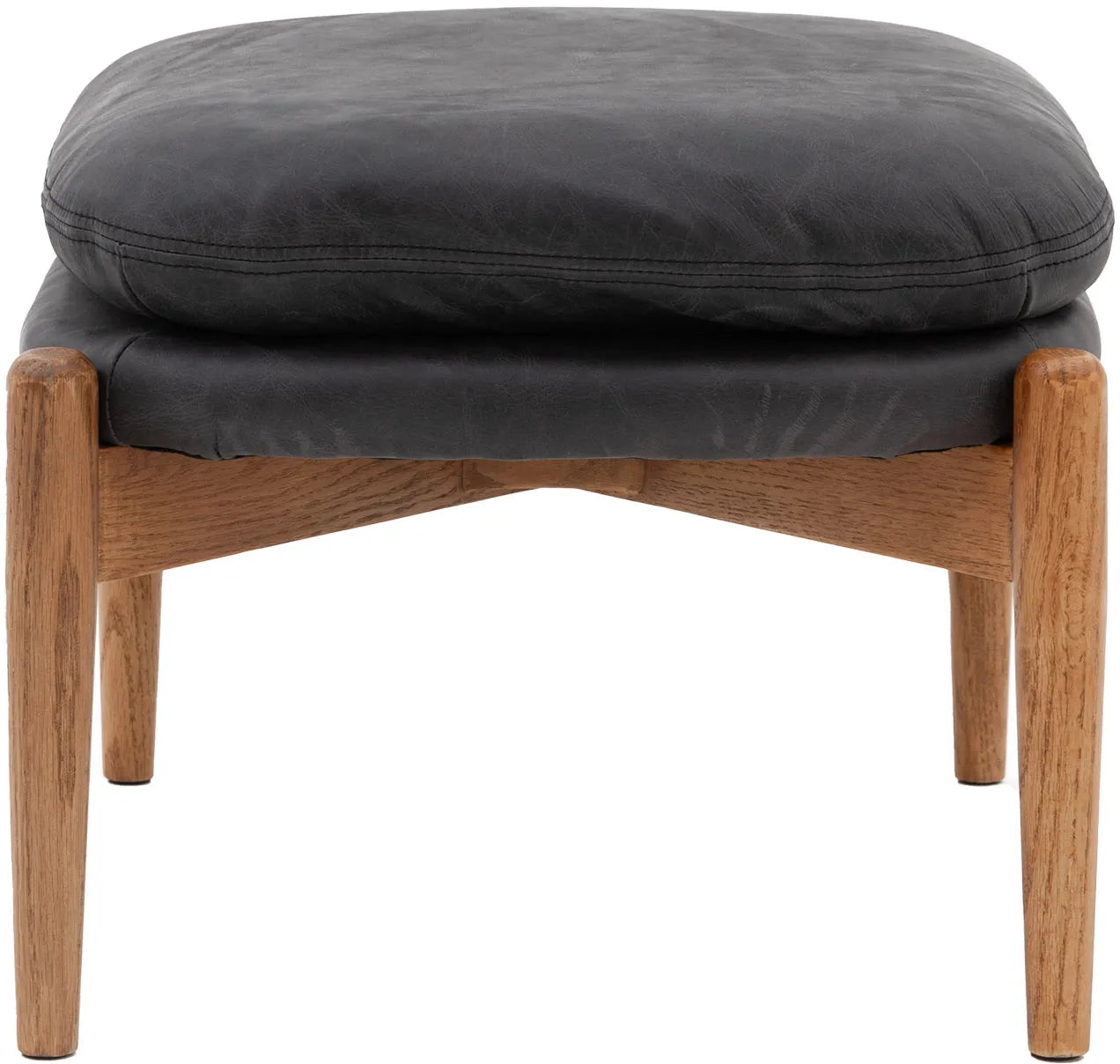 Gallery Direct Datsun Footstool in Antique Ebony Leather