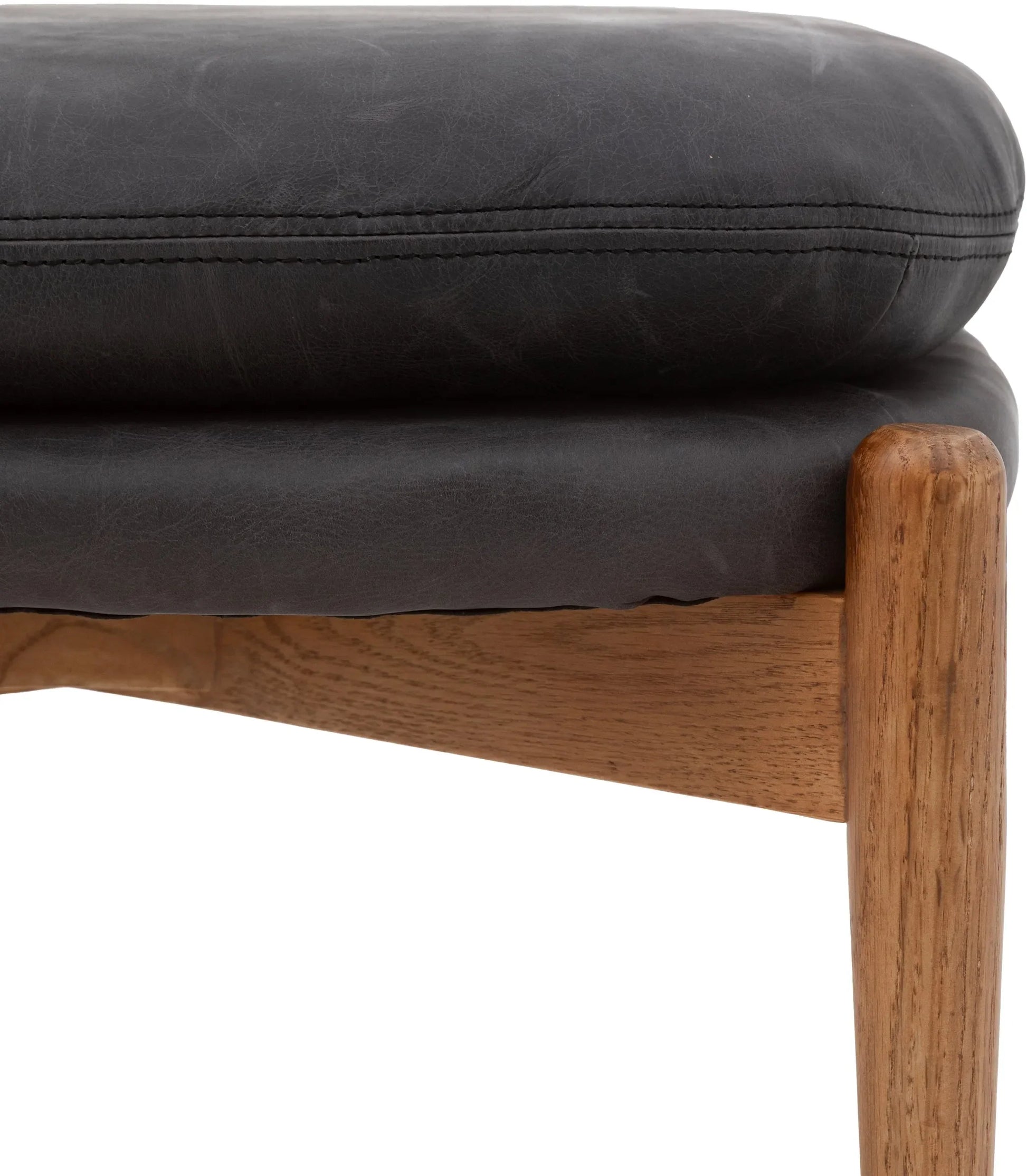 Gallery Direct Datsun Footstool in Antique Ebony Leather