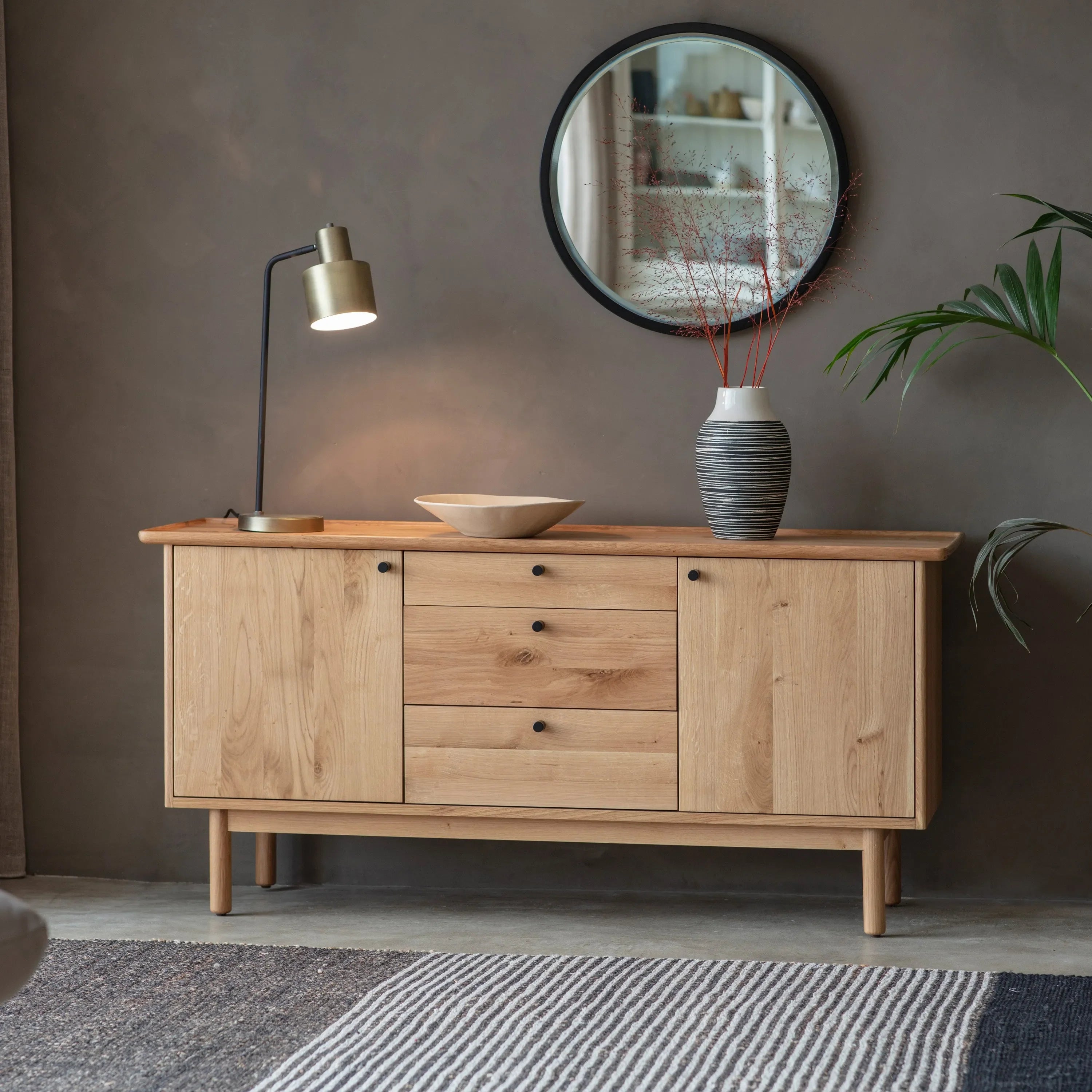 Gallery Direct Kingham 2 Door 3 Drawer Sideboard in Oak