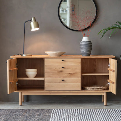 Gallery Direct Kingham 2 Door 3 Drawer Sideboard in Oak