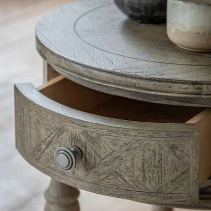 Gallery Direct Mustique 1 Drawer Round Side Table
