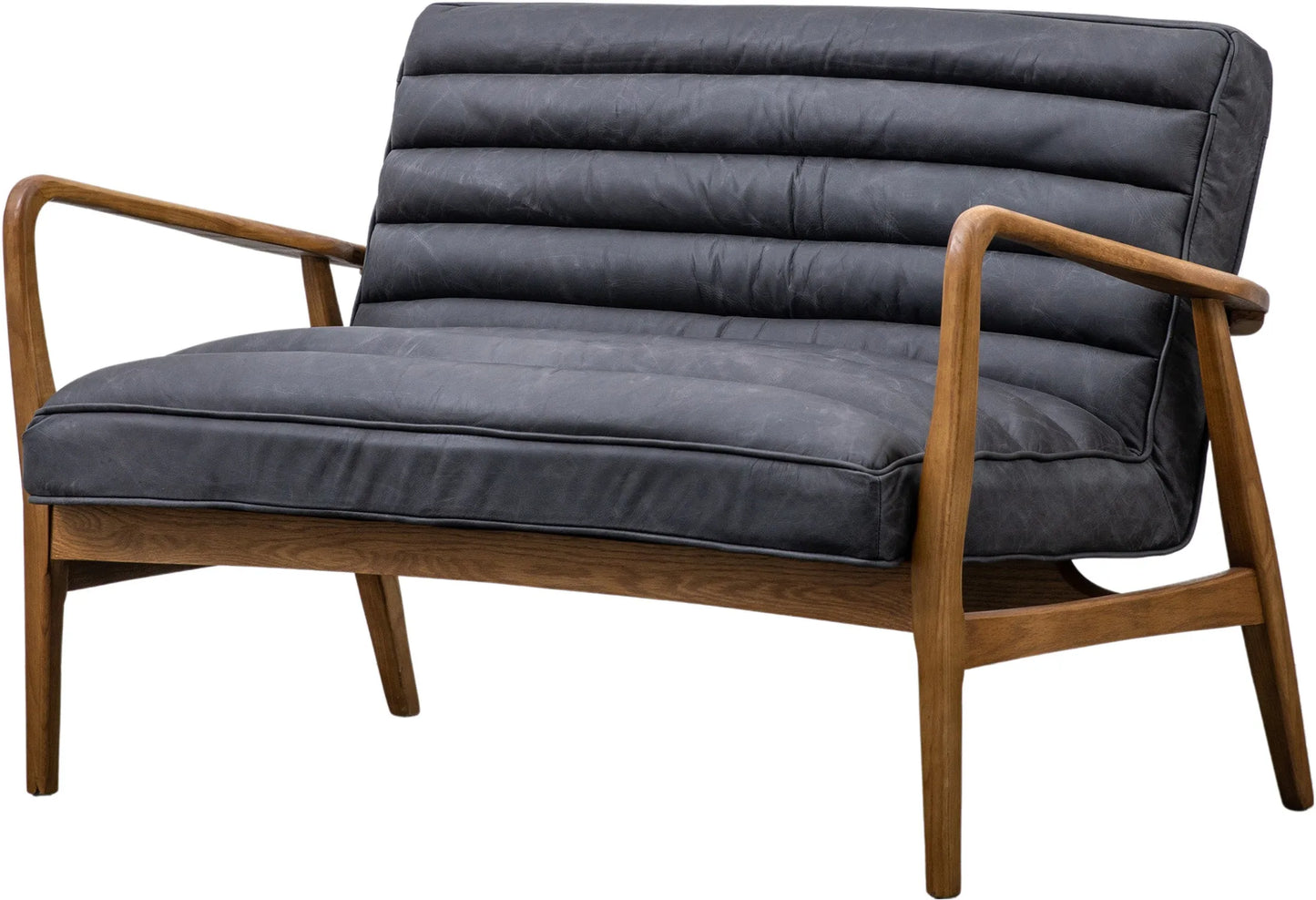 Gallery Direct Datsun 2 Seater Sofa in Antique Ebony Leather