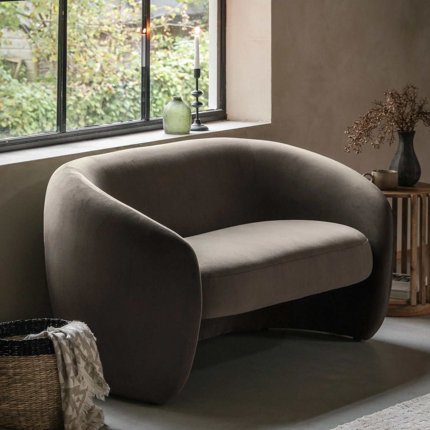 Gallery Direct Curvo 2 Seat Sofa in Espresso