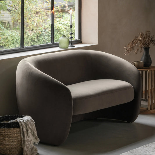 Gallery Direct Curvo 2 Seat Sofa in Espresso
