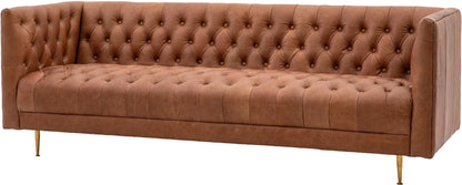 Gallery Direct Dalton 3 Seat Sofa in Antique Brown Leather