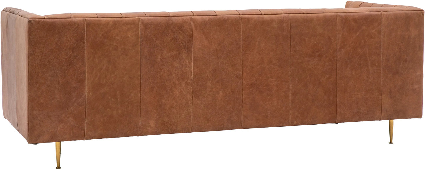 Gallery Direct Dalton 3 Seat Sofa in Antique Brown Leather