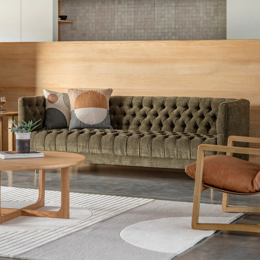 Gallery Direct Dalton 3 Seat Sofa in Moss Green