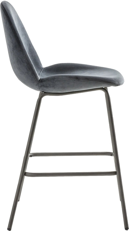 Gallery Direct Pair of Flanagan Stools in Dark Grey Velvet