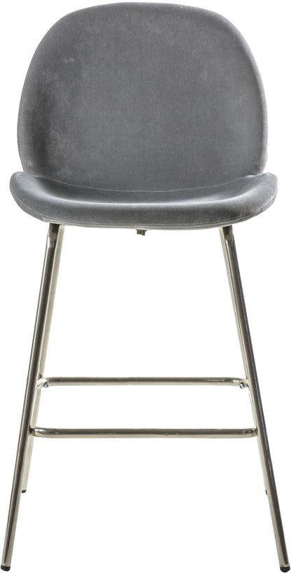 Gallery Direct Pair of Flanagan Stools in Light Grey Velvet