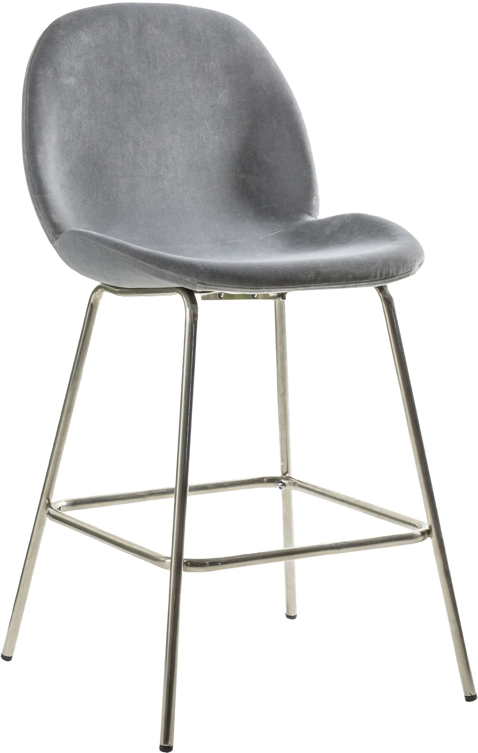 Gallery Direct Pair of Flanagan Stools in Light Grey Velvet