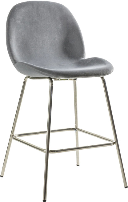 Gallery Direct Pair of Flanagan Stools in Light Grey Velvet