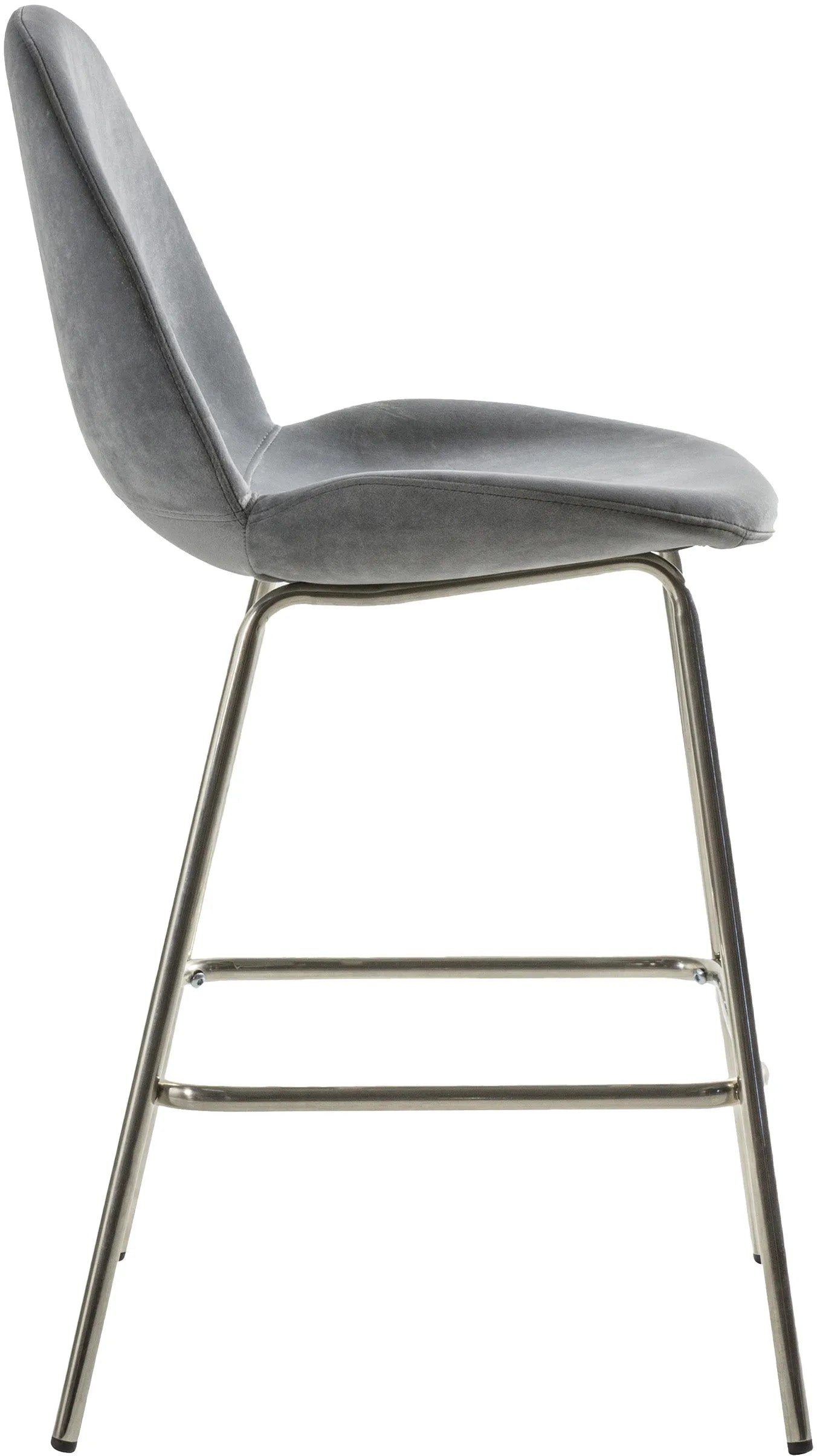 Gallery Direct Pair of Flanagan Stools in Light Grey Velvet