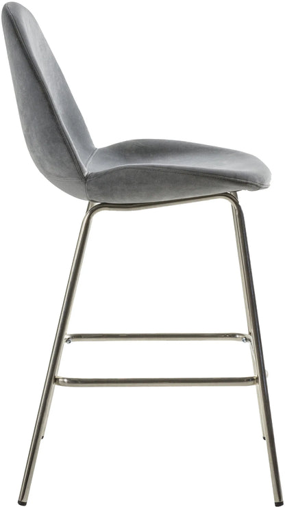 Gallery Direct Pair of Flanagan Stools in Light Grey Velvet