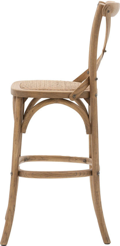 Gallery Direct Cafe Pair of Stools in Natural Rattan