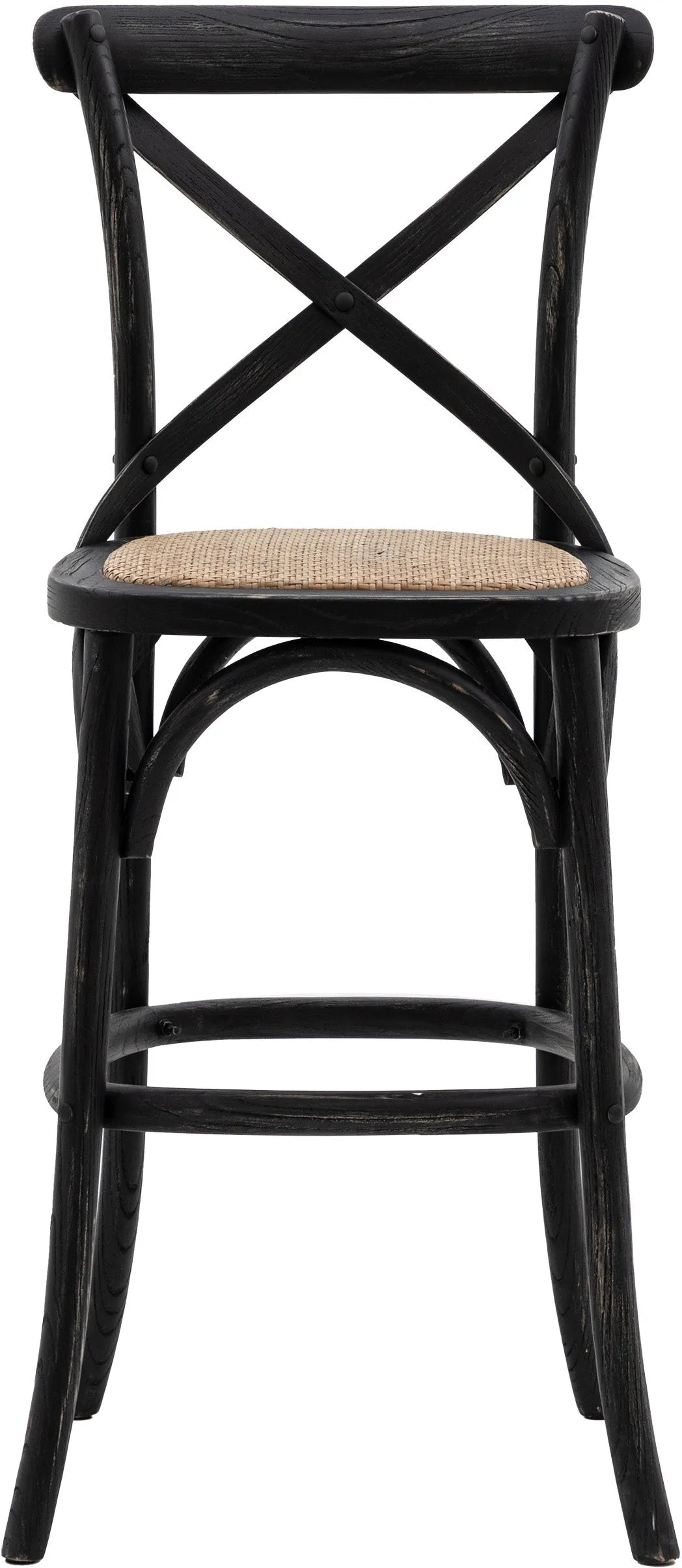 Gallery Direct Cafe Pair of Stools in Black Rattan