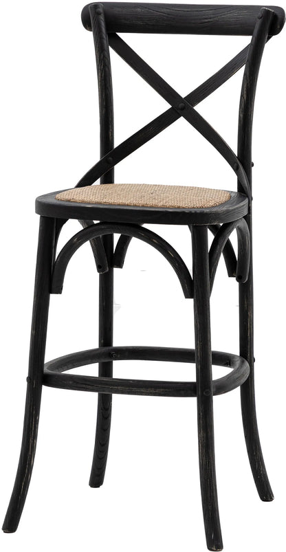 Gallery Direct Cafe Pair of Stools in Black Rattan