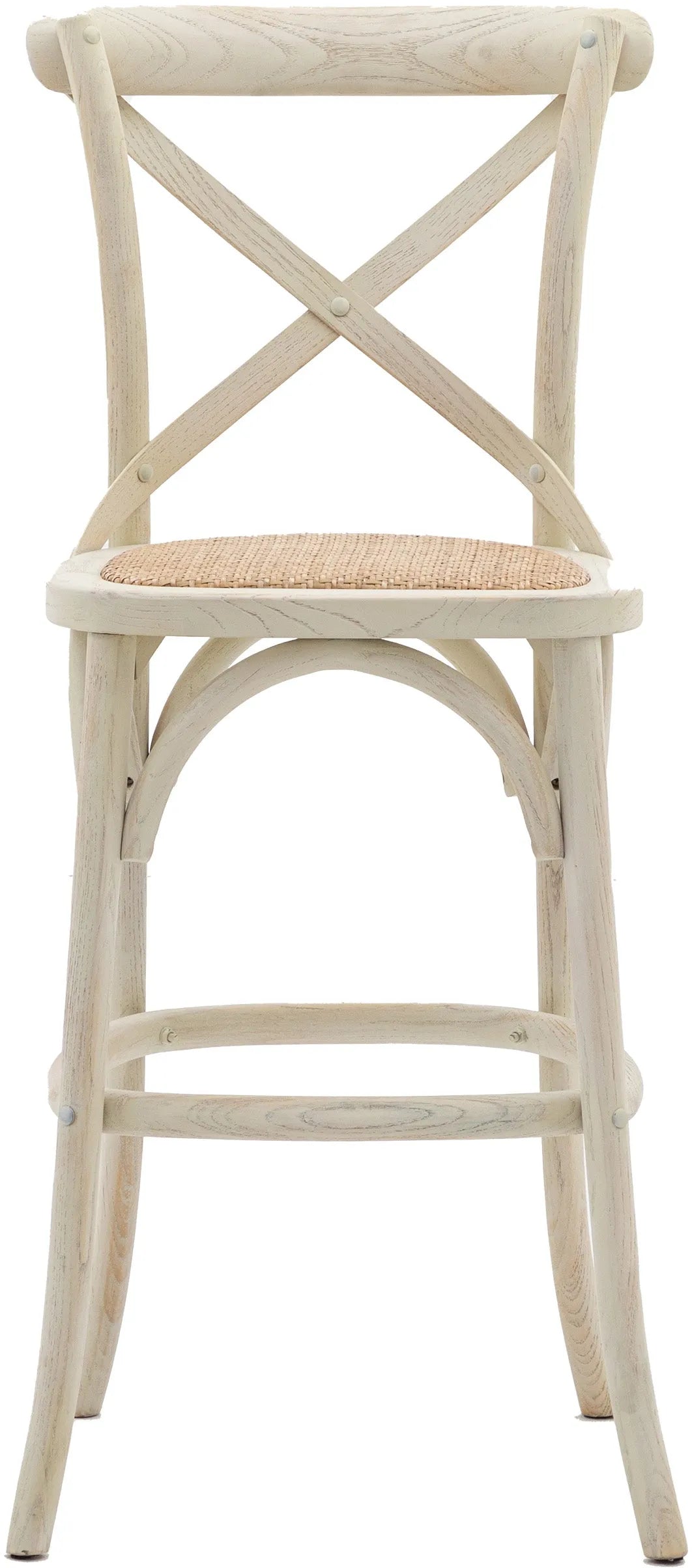 Gallery Direct Cafe Pair of Stools in White Rattan