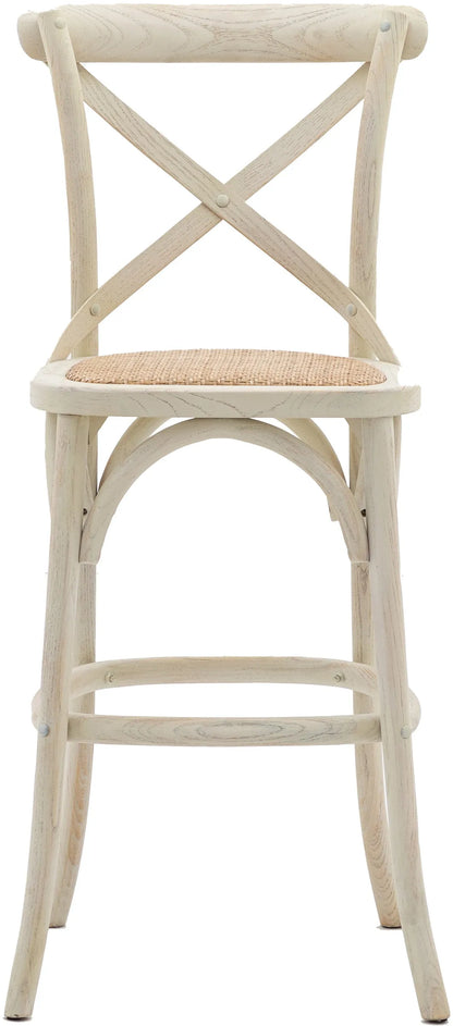 Gallery Direct Cafe Pair of Stools in White Rattan