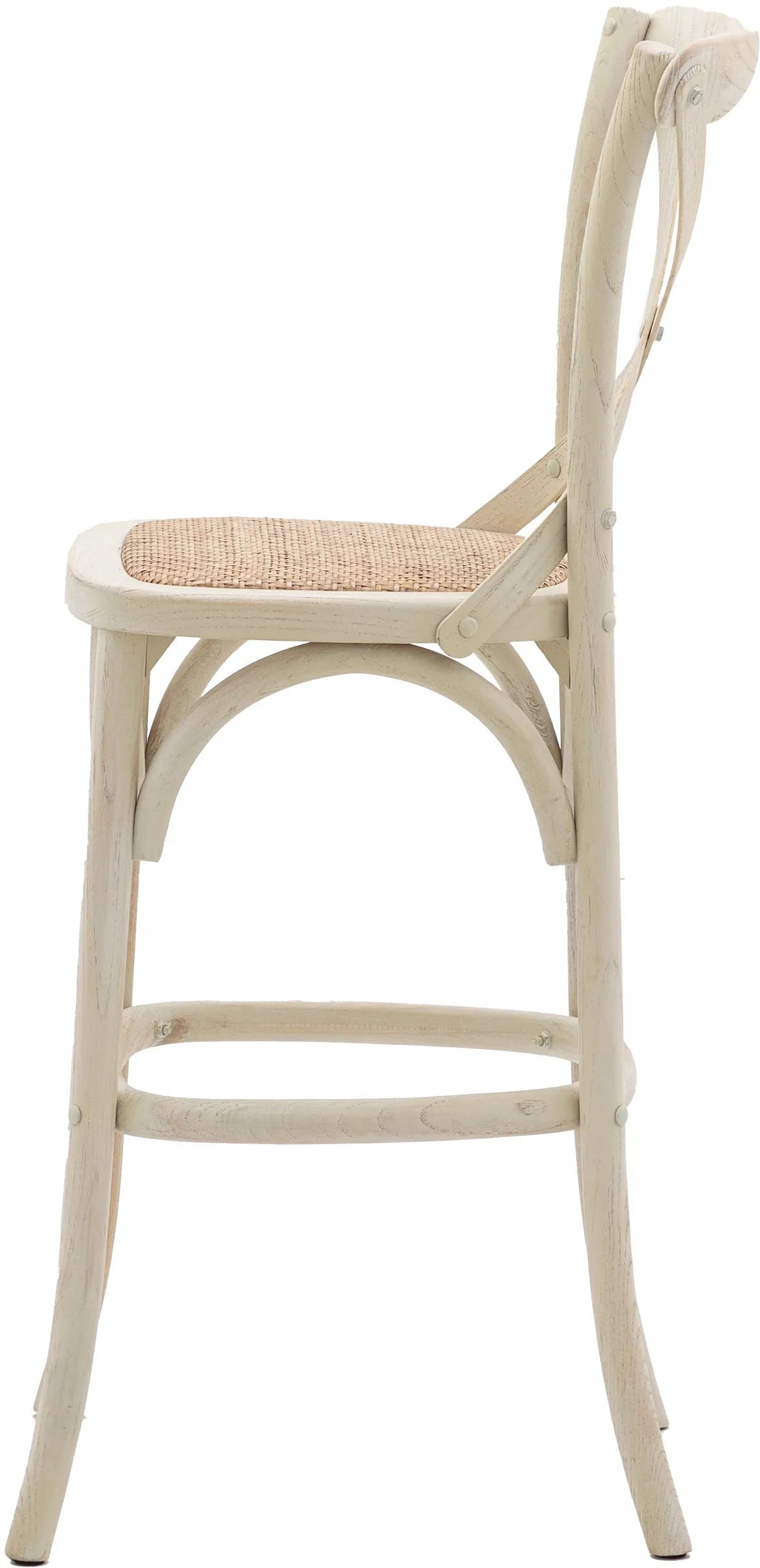 Gallery Direct Cafe Pair of Stools in White Rattan
