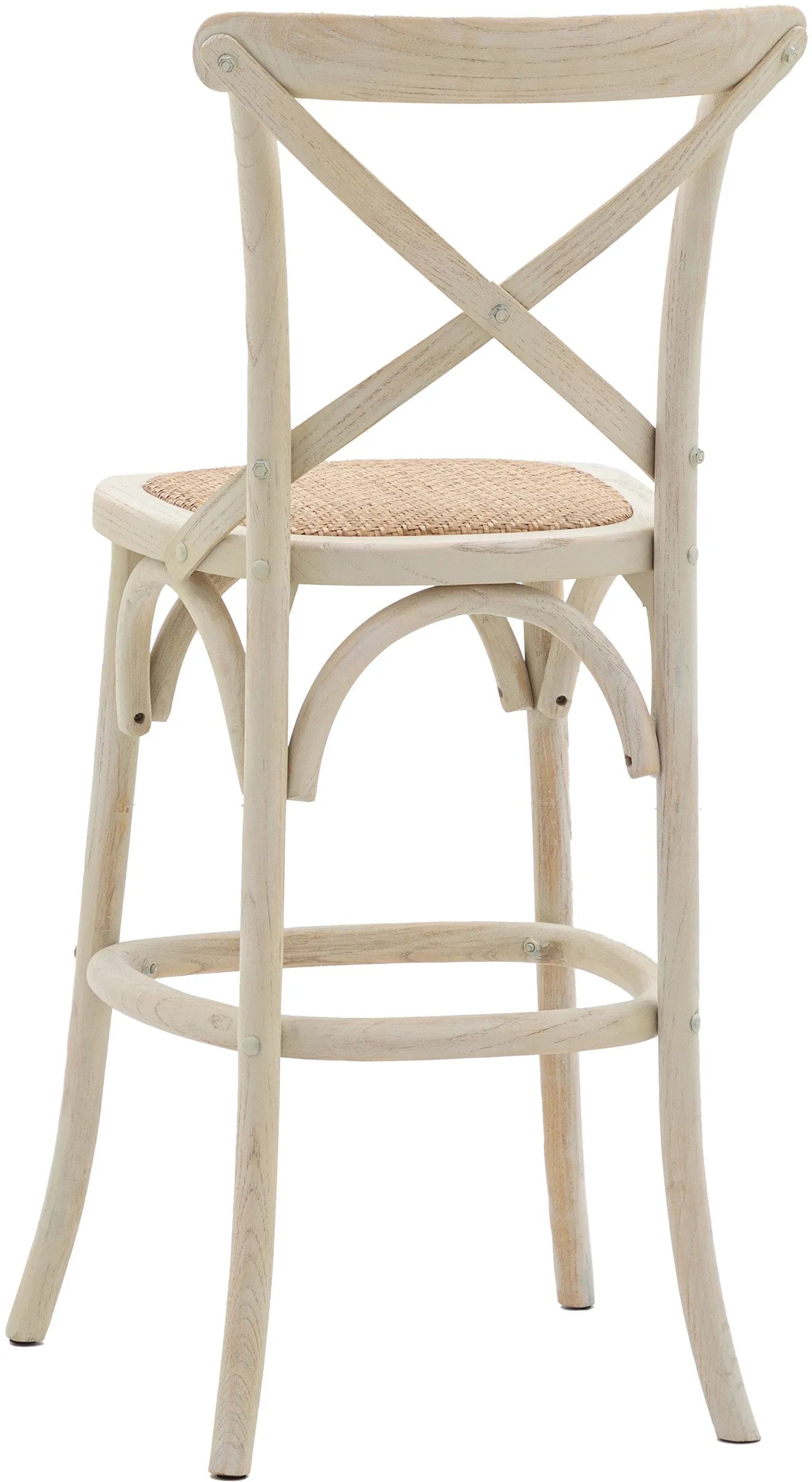 Gallery Direct Cafe Pair of Stools in White Rattan