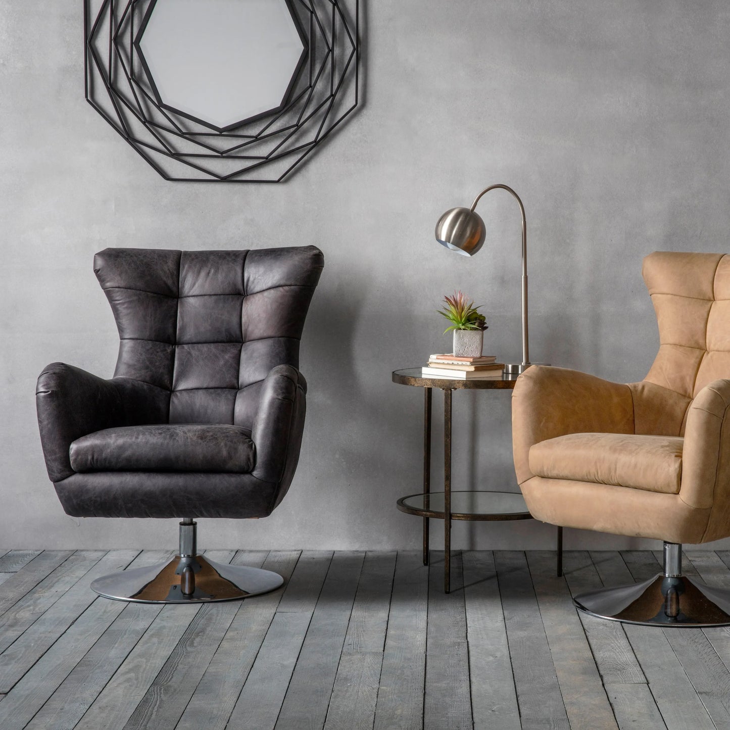 Gallery Direct Bristol Swivel Chair in Antique Ebony