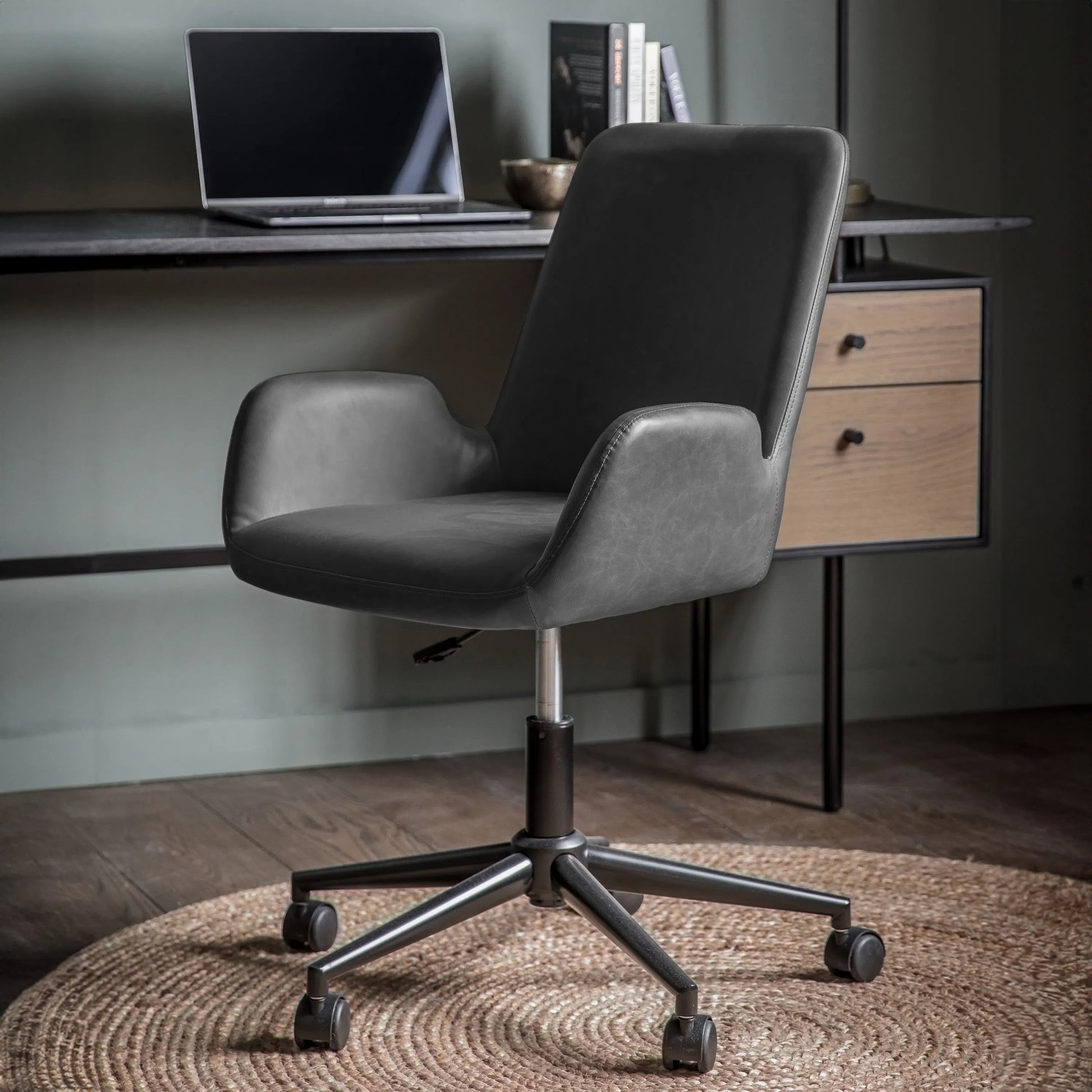 Gallery Direct Faraday Swivel Chair in Charcoal