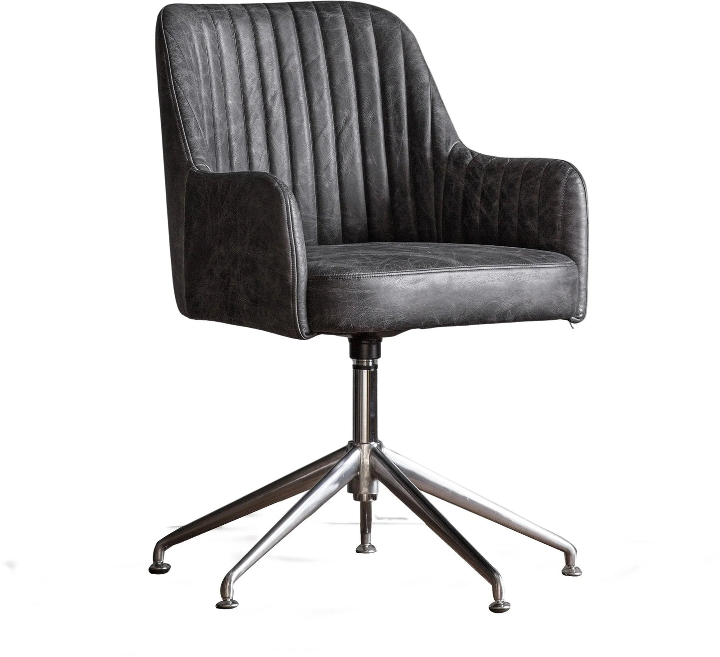 Gallery Direct Curie Swivel Chair in Antique Ebony Leather