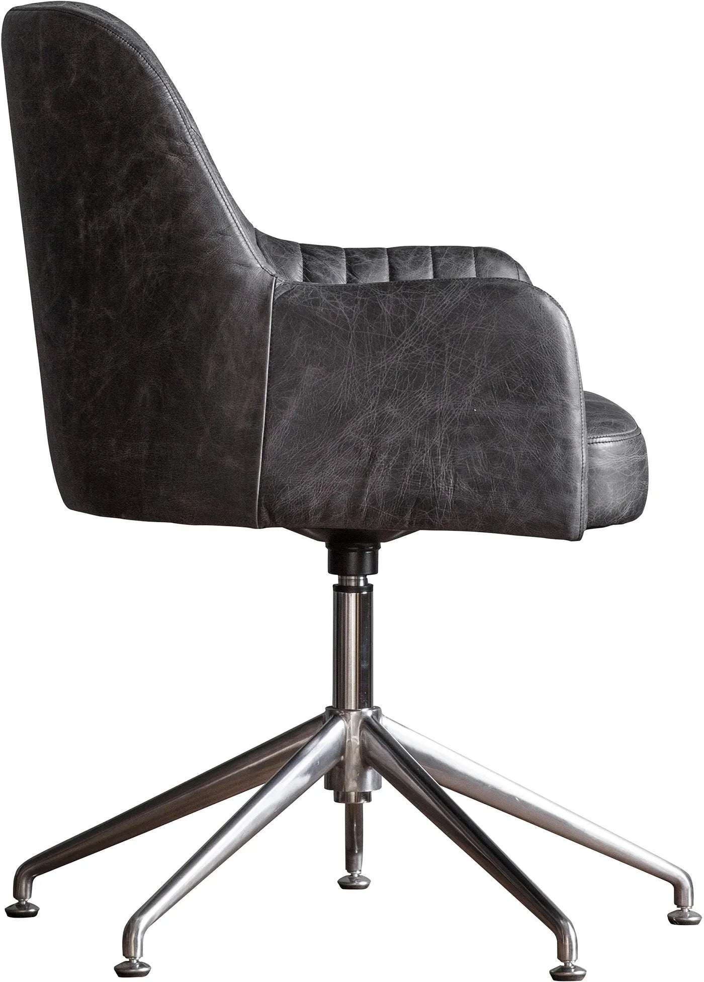 Gallery Direct Curie Swivel Chair in Antique Ebony Leather