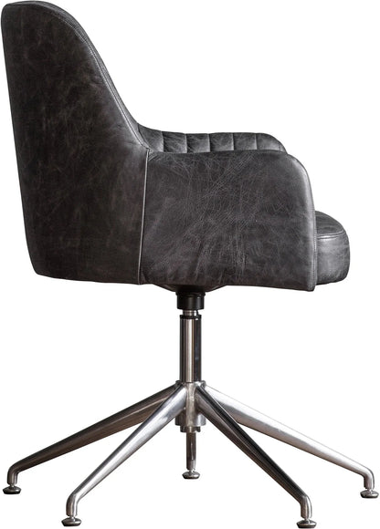 Gallery Direct Curie Swivel Chair in Antique Ebony Leather