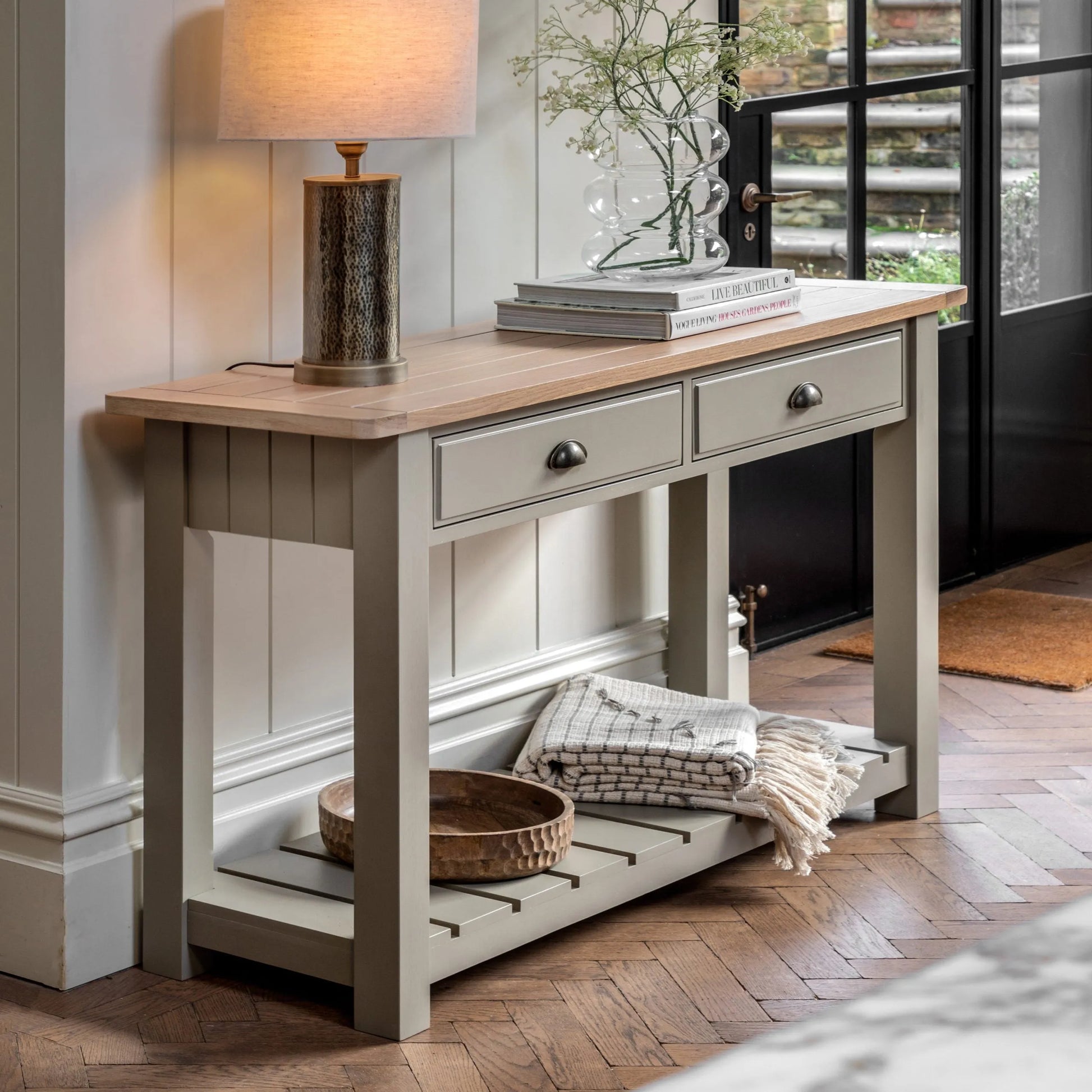 Gallery Direct Eton 2 Drawer Console in Prairie